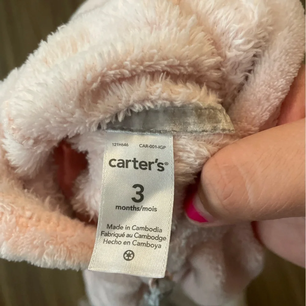 Carters fleece baby girl Adorable Baby Owl Dress and Hoodie Set size 3 months